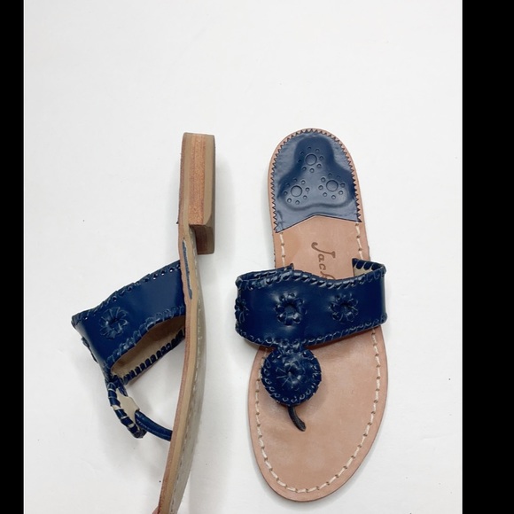 Jack Rogers Shoes - Jack Rogers navy Nantucket leather thong sandal